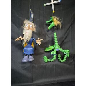 Bozart Darwin the Wizard 4-String Marionette Puppet And Puppet Dragon Sidekick.